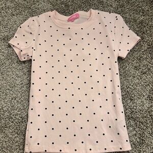 Edikted Pink Short Sleeve Tee with Black Polka Dots